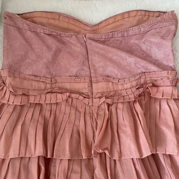 Strapless pink cotton and silk mini dress - Picture 10 of 10